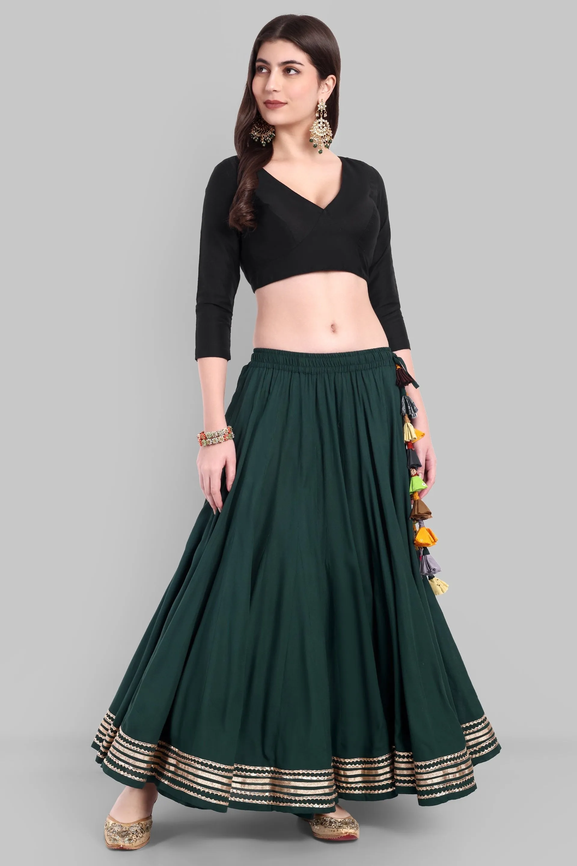 100 Kalis Bottle Green 5 Gota Skirt