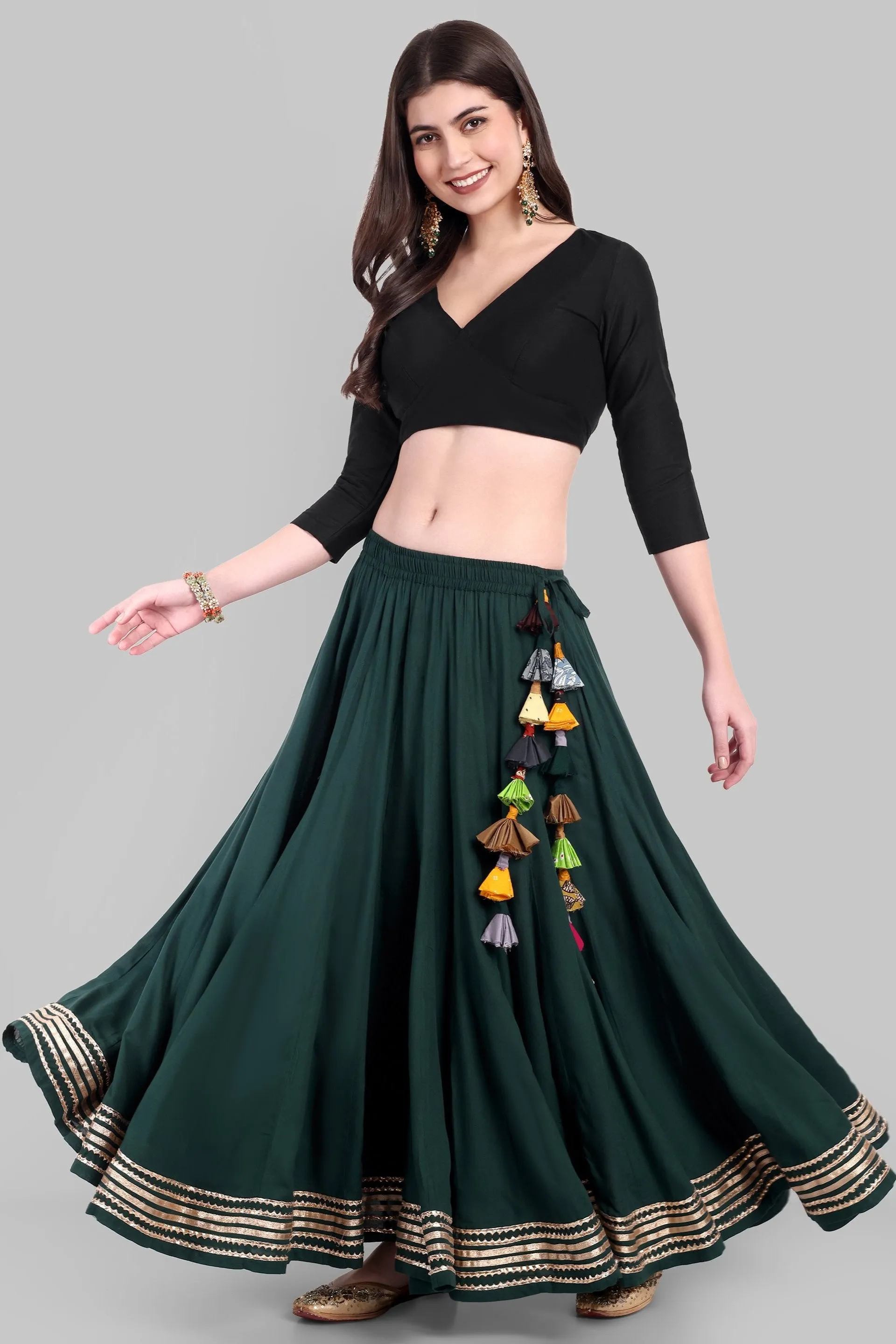 100 Kalis Bottle Green 5 Gota Skirt