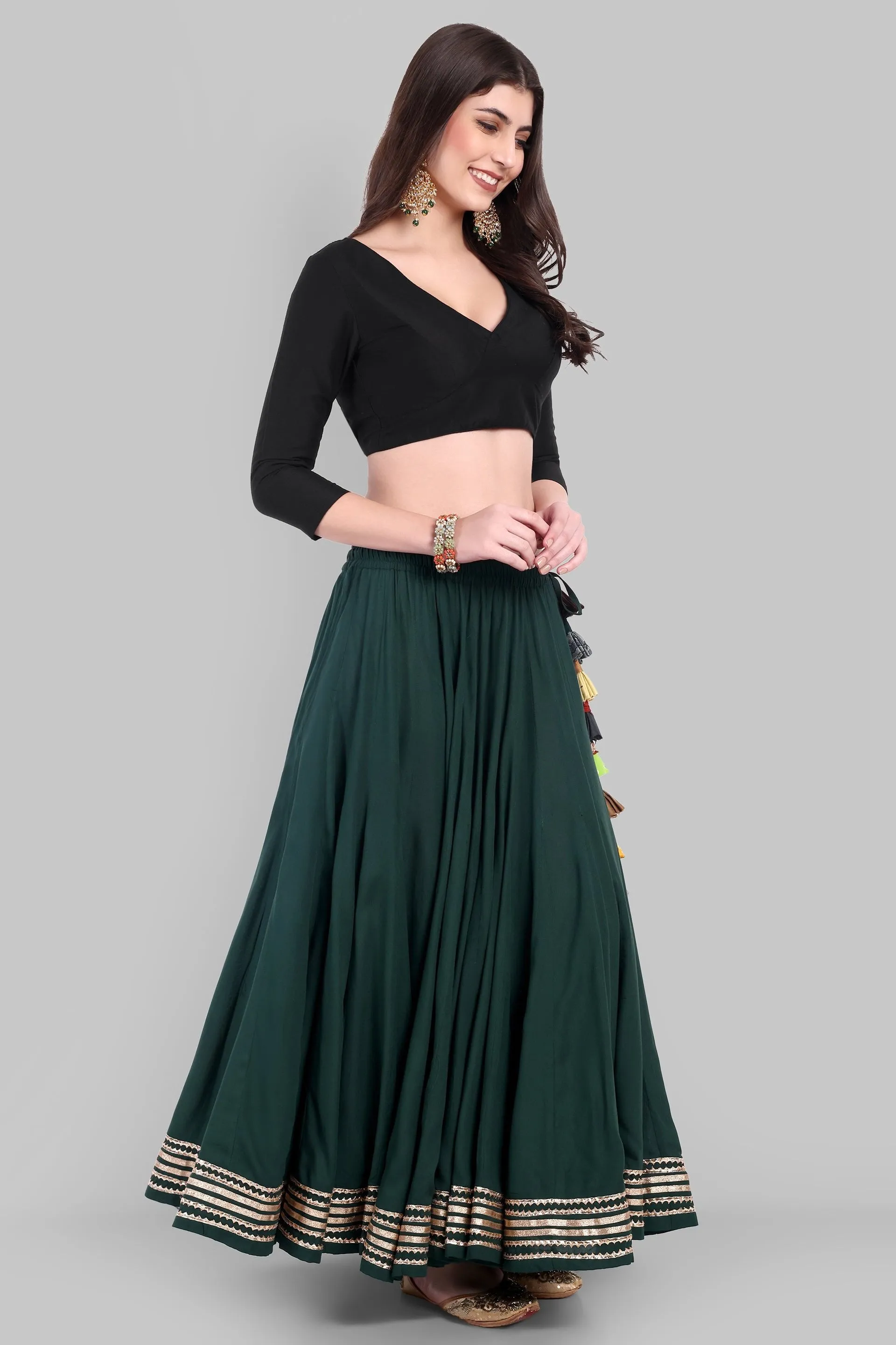 100 Kalis Bottle Green 5 Gota Skirt