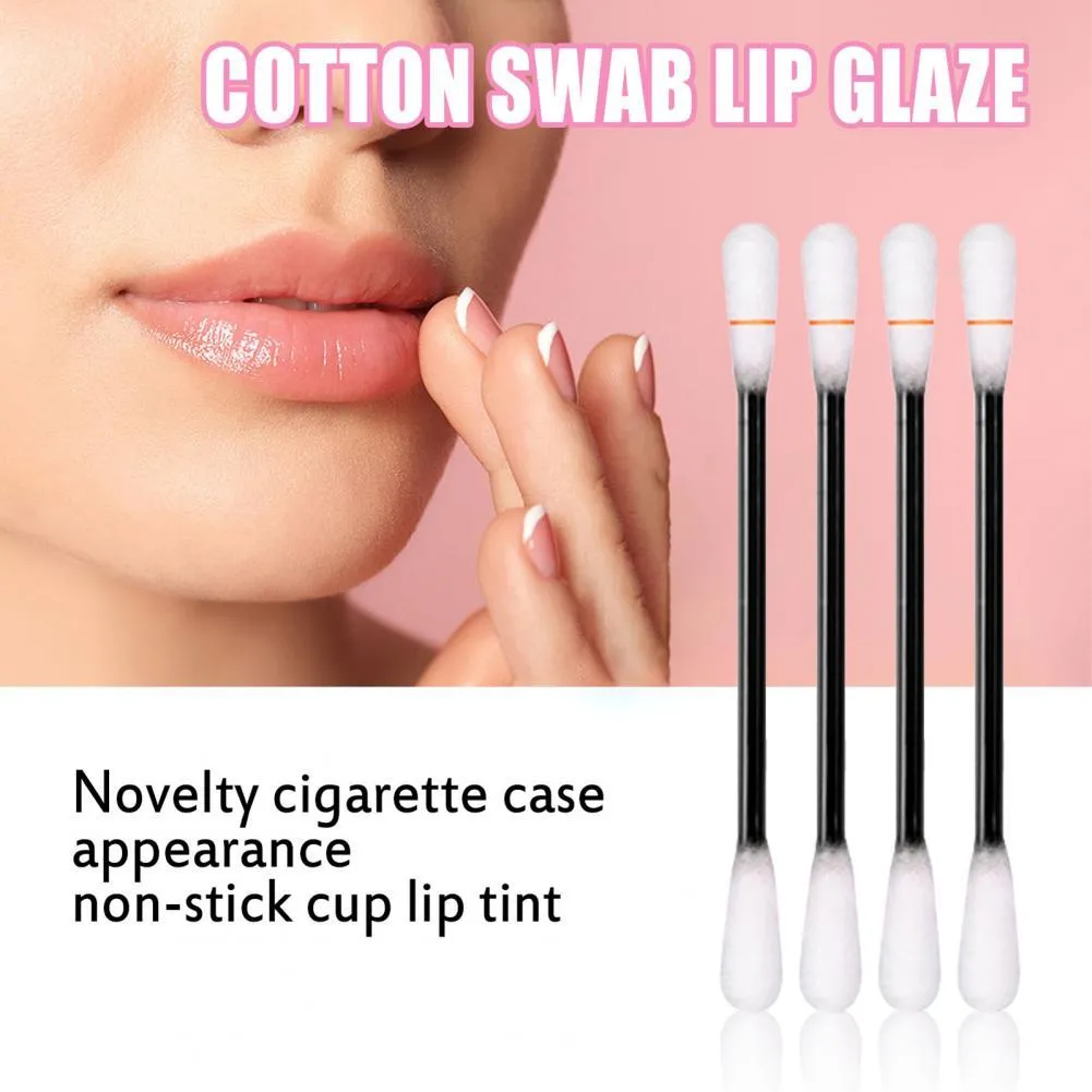 20Pcs Cotton Swab Lip Tint/Dye Long Lasting Charming Cigarette Cotton Buds Lipstick Fadeless Waterproof Cosmetics For Women