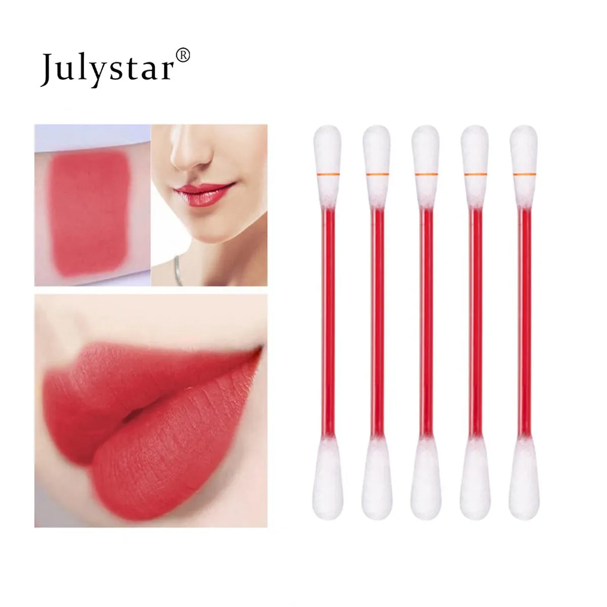 20Pcs Cotton Swab Lip Tint/Dye Long Lasting Charming Cigarette Cotton Buds Lipstick Fadeless Waterproof Cosmetics For Women