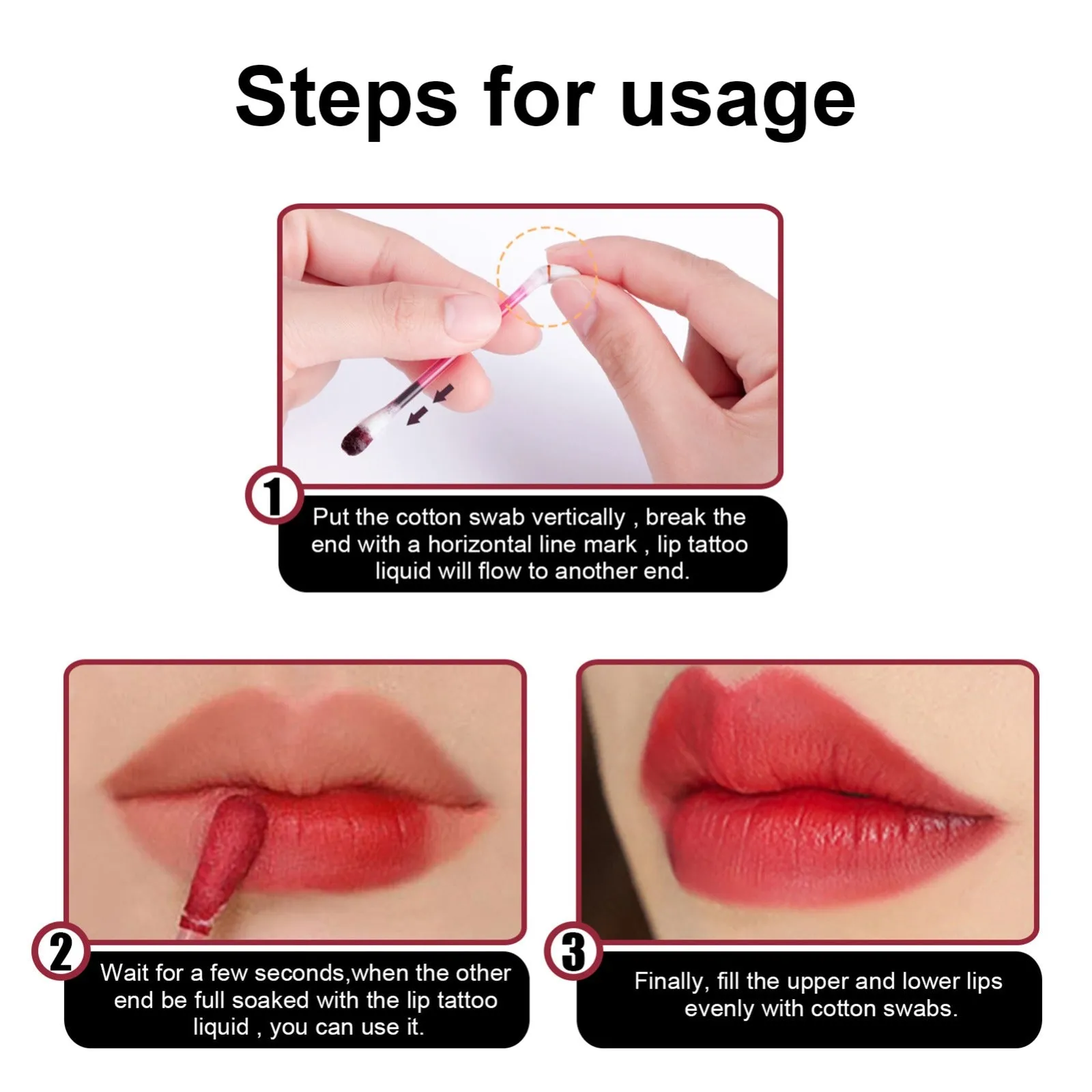 20Pcs Cotton Swab Lip Tint/Dye Long Lasting Charming Cigarette Cotton Buds Lipstick Fadeless Waterproof Cosmetics For Women