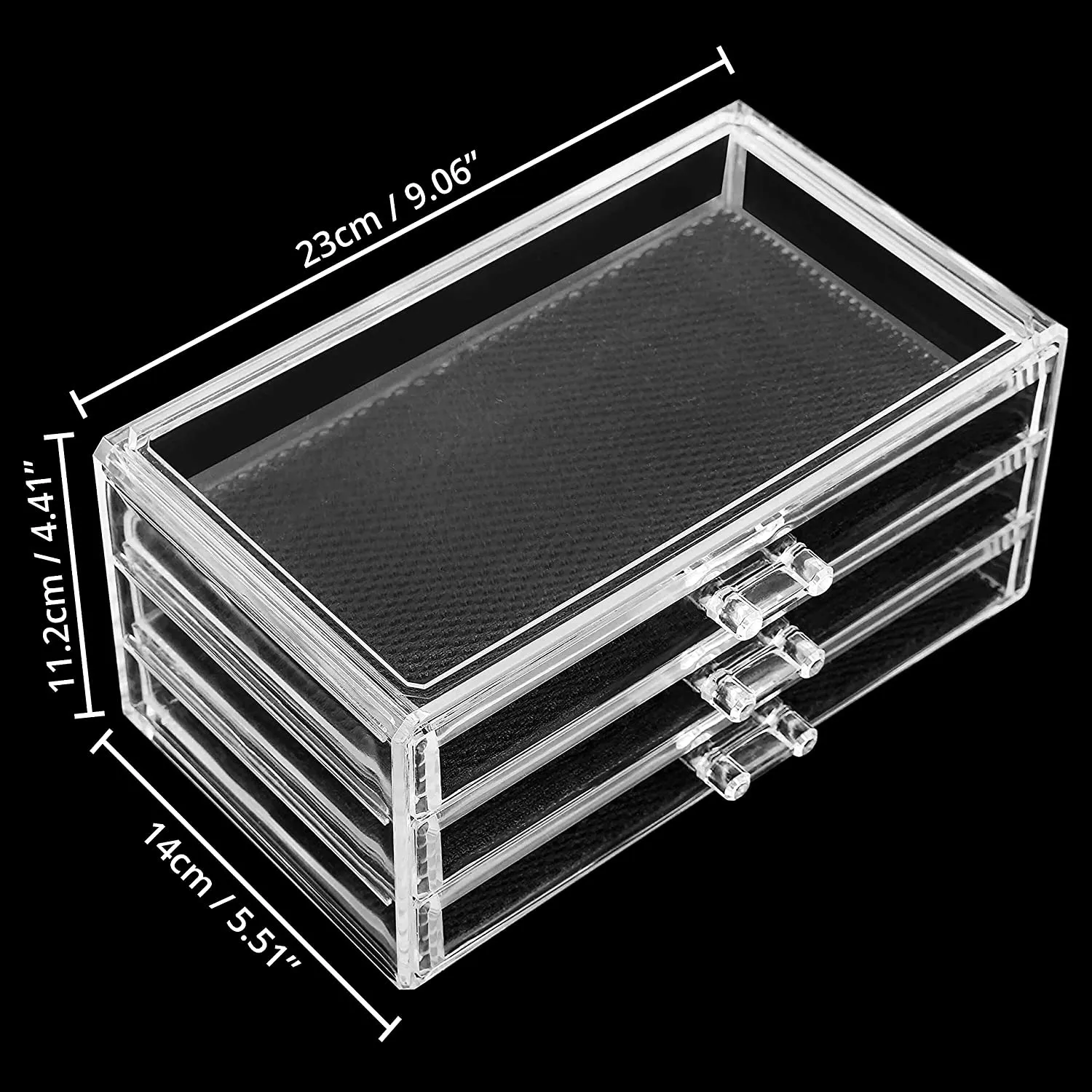 ABOUT SPACE Acrylic Cosmetics Storage Box - 3 Layer Table Top Transparent Jewelry Display Holder