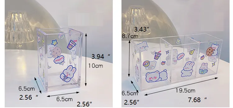 Acrylic Transparent Pen Holder Storage Box （different sizes）