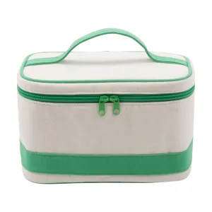 Canvas Train Case Cosmetic Bag