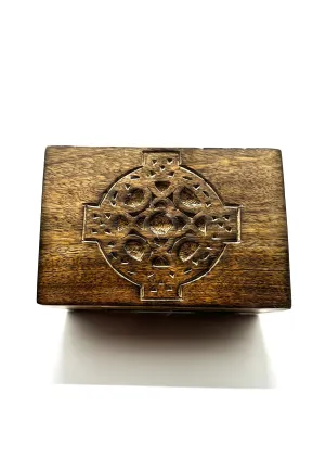 Celtic Cross Decorative Wood Box