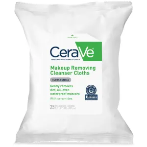 CeraVe Makeup Removing Cleanser Cloths | Makeup Wipes to Remove Dirt, Oil, & Waterproof Eye & Face Makeup Fragrance Free 25 Count