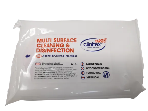 Clinitex Multi Surface Disinfection Wipes - Pack of 100 wipes