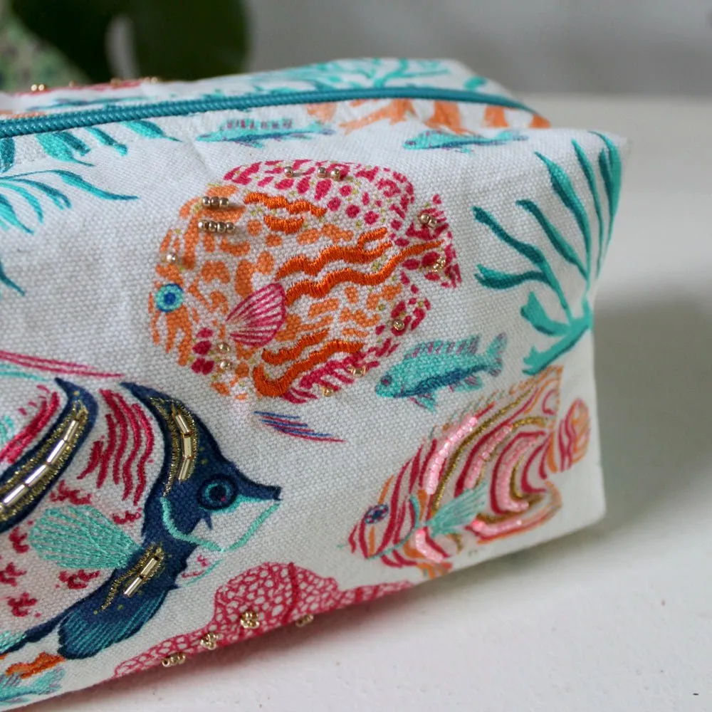 Coral Fish Cosmetic Bag