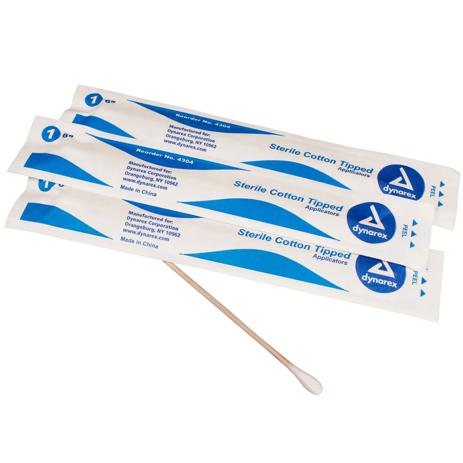 Dynarex - Sterile 6" Cotton Tipped Wood Applicators