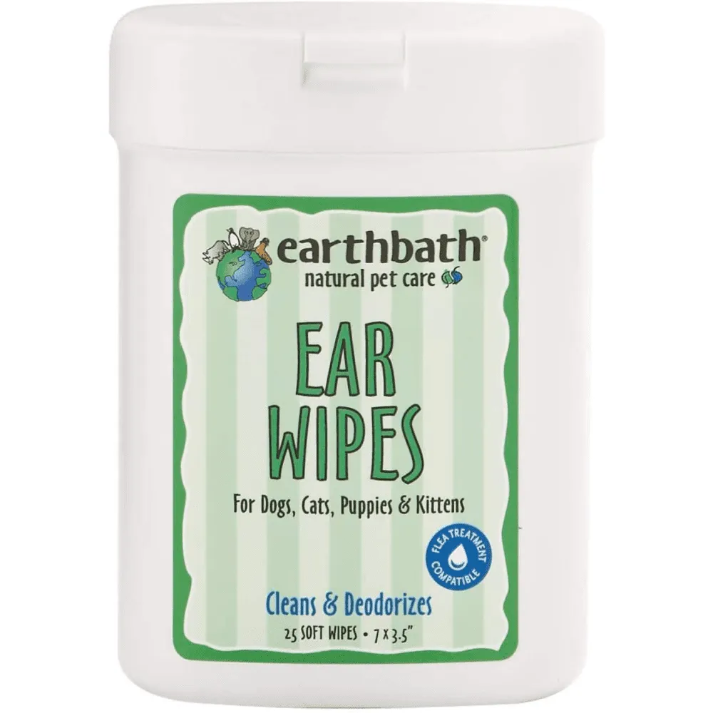 EarthBath Witch Hazel Fragrance Free Ear Wipes for Dogs and Cats