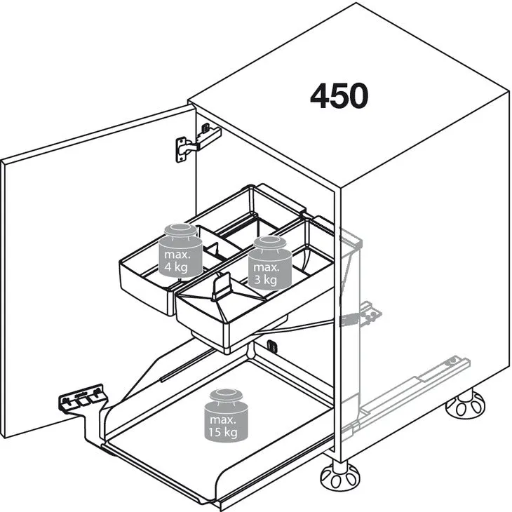 Hafele Pull-Out Base, Kitchen Tower 450