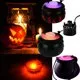 Halloween Witch Pot Smoking Cauldron Mist Maker RGB Colorful Lights Aluminum Fog Maker Candy Holder