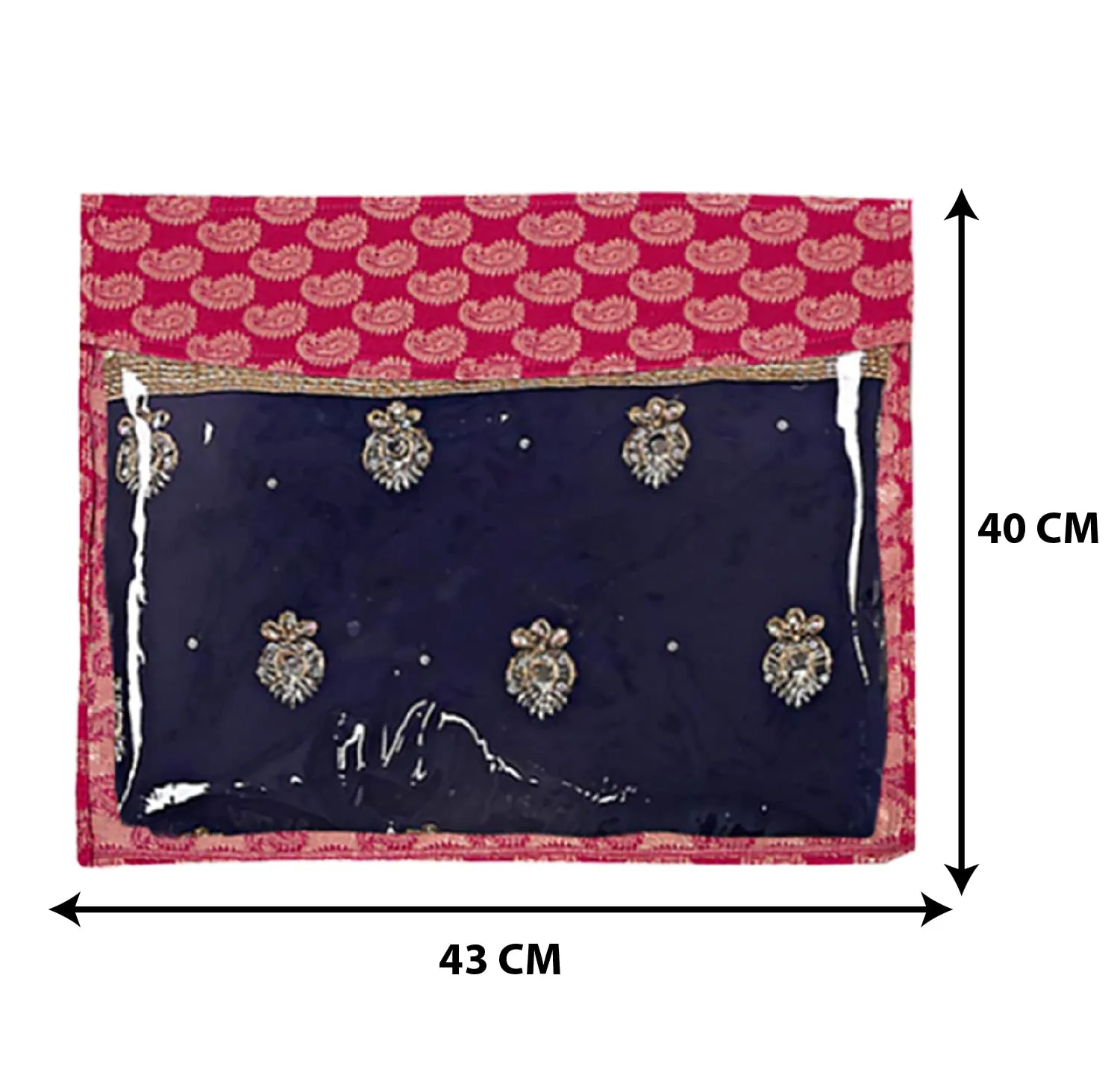 Heart Home Carry Design Single Saree Cover/Organizer With Transparent Top- Pack of 6 (Pink)-HS43HEARTH26139