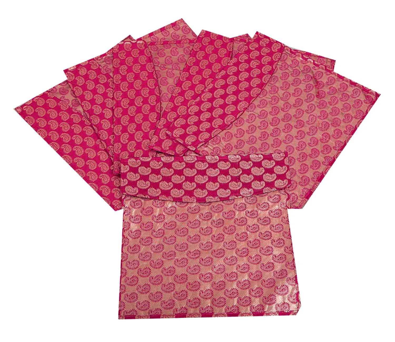 Heart Home Carry Design Single Saree Cover/Organizer With Transparent Top- Pack of 6 (Pink)-HS43HEARTH26139