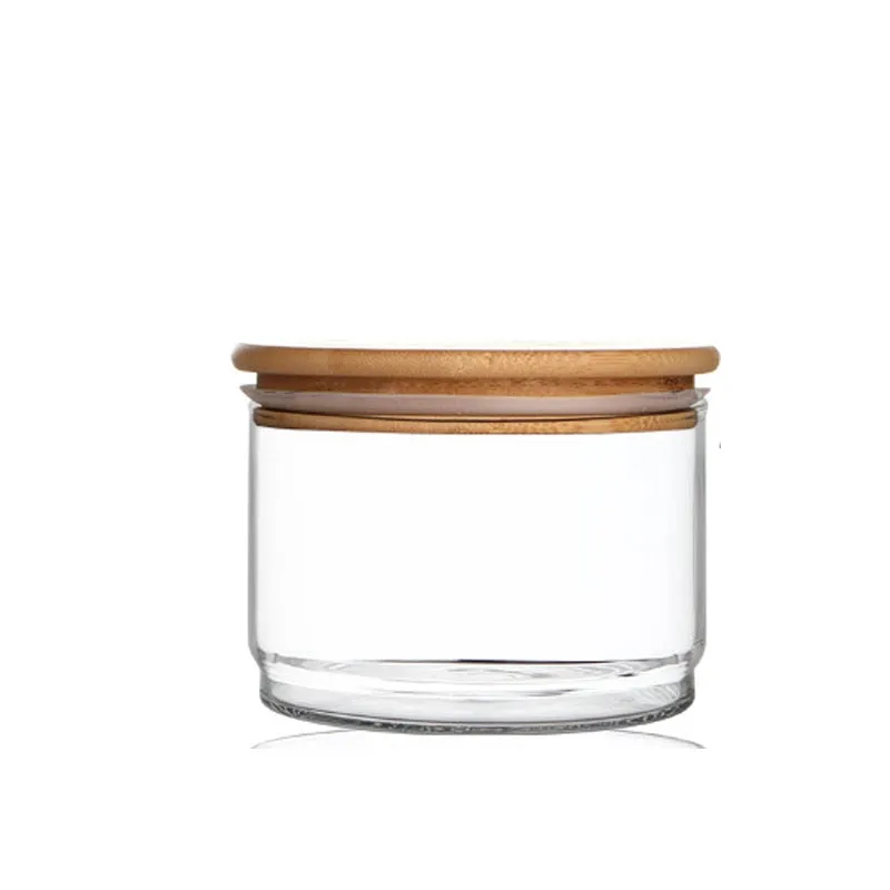 High Borosilicate Transparent Glass Storage Tank Combined Bamboo Lid