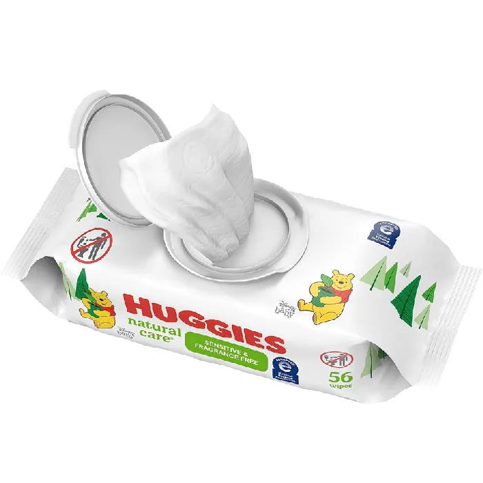 Huggies Natural Care Baby Wipes Unscented Hypoallergenic 56 Count