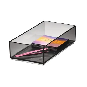 iDesign Cosmetic Drawer Organizer, 4" x 8" x 2", Smoke/Matte Black