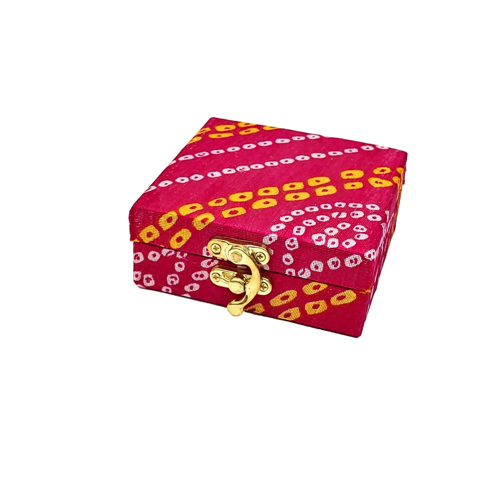 Indian Petals Square Wooden Gift Box for Return Gift Jewellery or Party favour Giftings