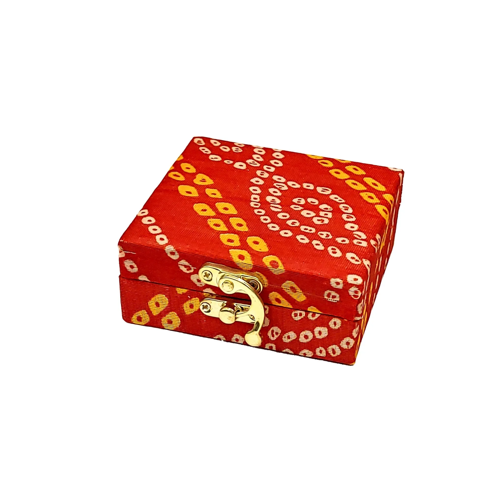 Indian Petals Square Wooden Gift Box for Return Gift Jewellery or Party favour Giftings