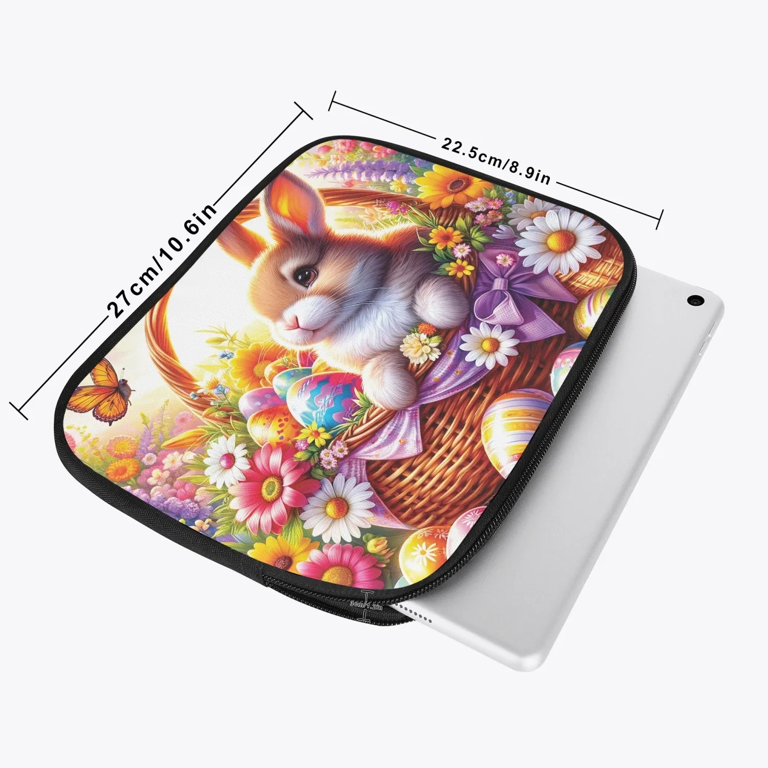 iPad Sleeve - Easter, Rabbit in Basket, awd-617