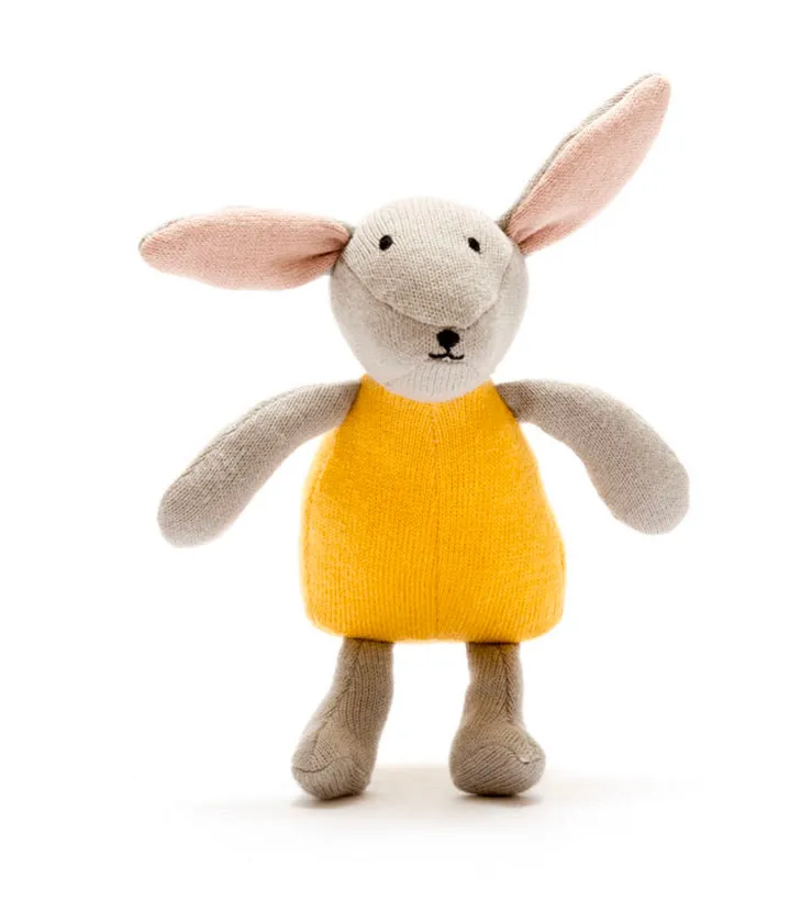 Knitted Mustard Organic Cotton Bunny