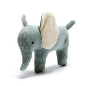 Knitted Small Teal Organic Cotton Elephant