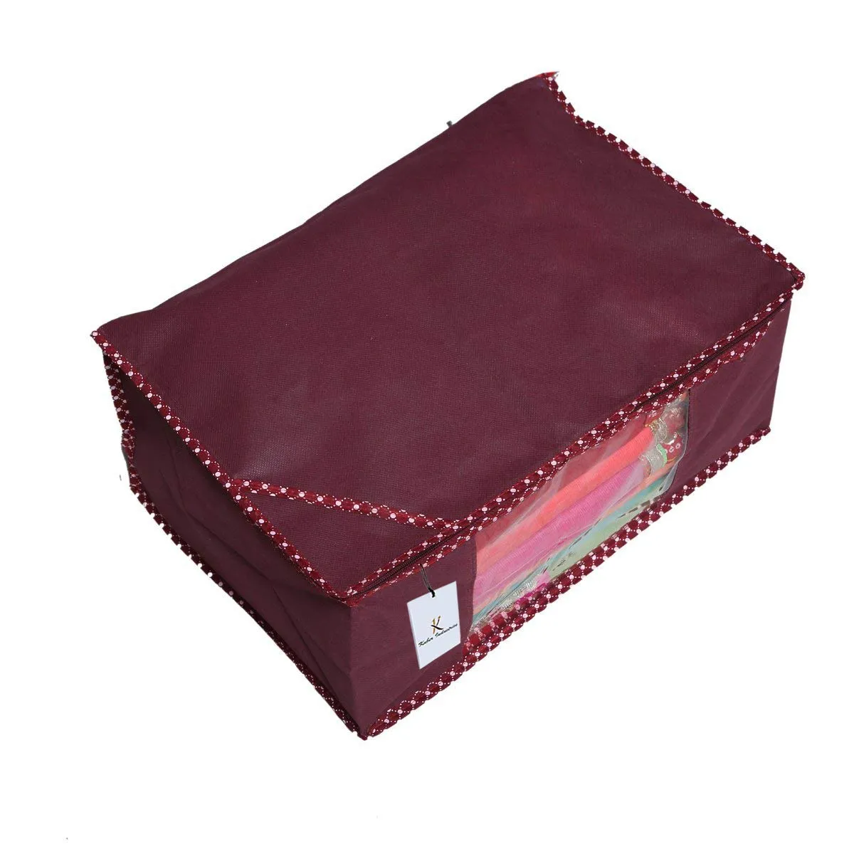 Kuber Industries Clothes Organizer For Wardrobe (Pack of 12) - Storage Organizer For Saree | Shirts | Salwaar Suit | Lehenga - Dress Organizer For Wardrobe - Saree Covers With Zip (Maroon)