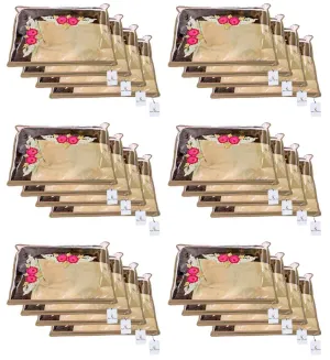 Kuber Industries Clothes Organizer For Wardrobe (Pack of 24) - Single Storage Organizer For Saree | Salwar Suit | Lehenga Chunni - Dress Organizer For Wardrobe - Single Saree Covers With Zip (Beige)