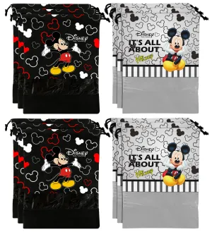 Kuber Industries Disney Print 12 Piece Non Woven Travel Shoe Cover, String Bag Organizer (Black & Grey) -HS_35_KUBMARTS18049