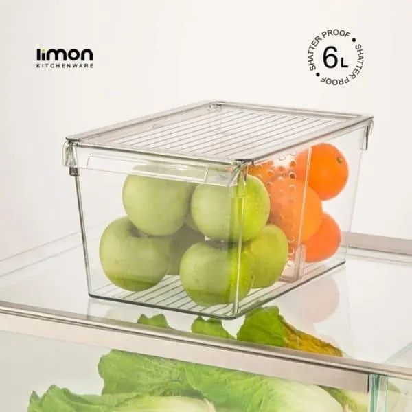 LIMON CLEAR STORAGE ORGANIZER 1 DIVIDER & 2 COMPARTMENT 6LTR