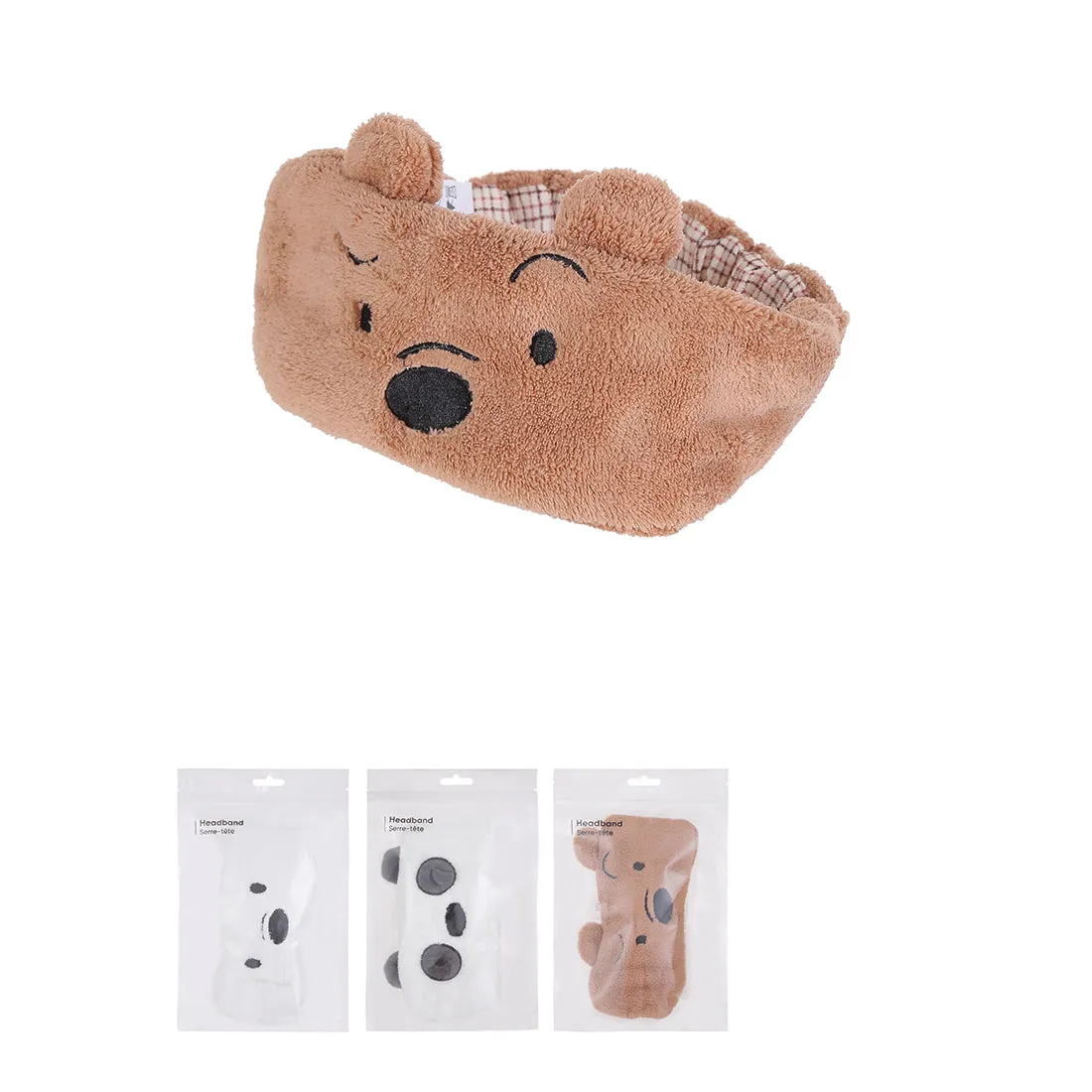 MINISO x We Bare Bears - Cute Fluffy Headband (Random Colour)