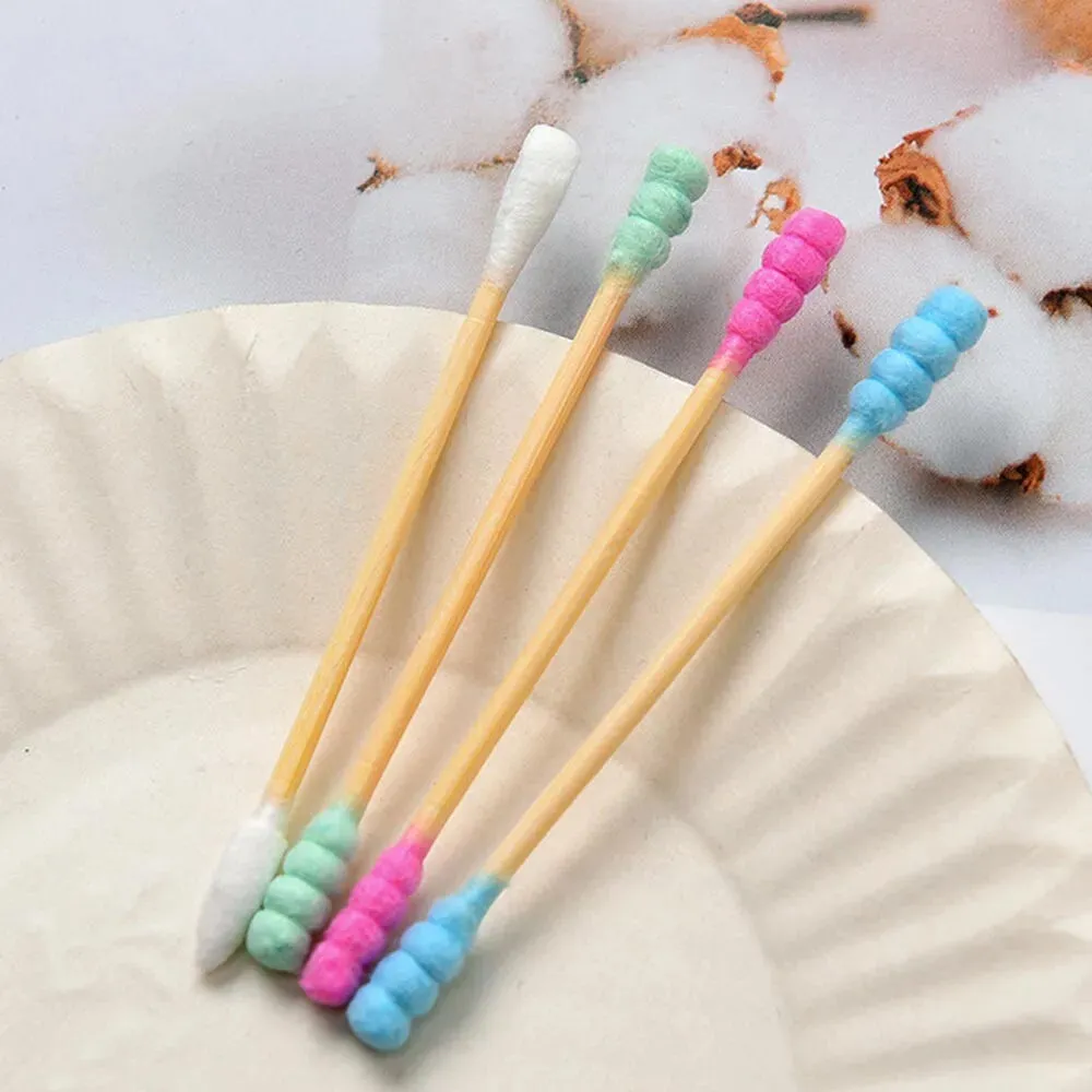 (NET)  100Pcs Double Head Disposable Makeup Cotton Swab