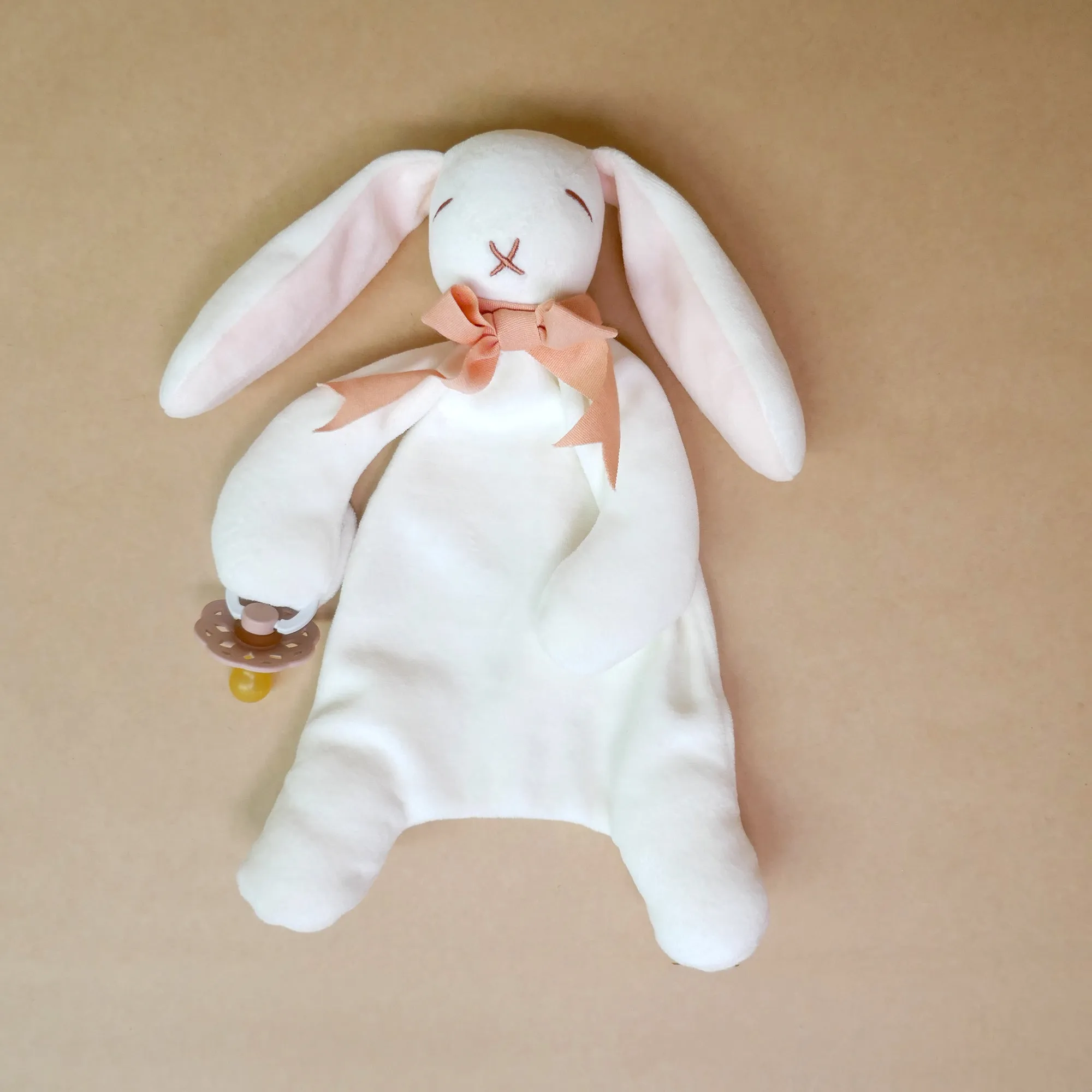 Pink Bunny Comforter Toy - Organic Cotton - Baby Gift Unboxed - 30cm