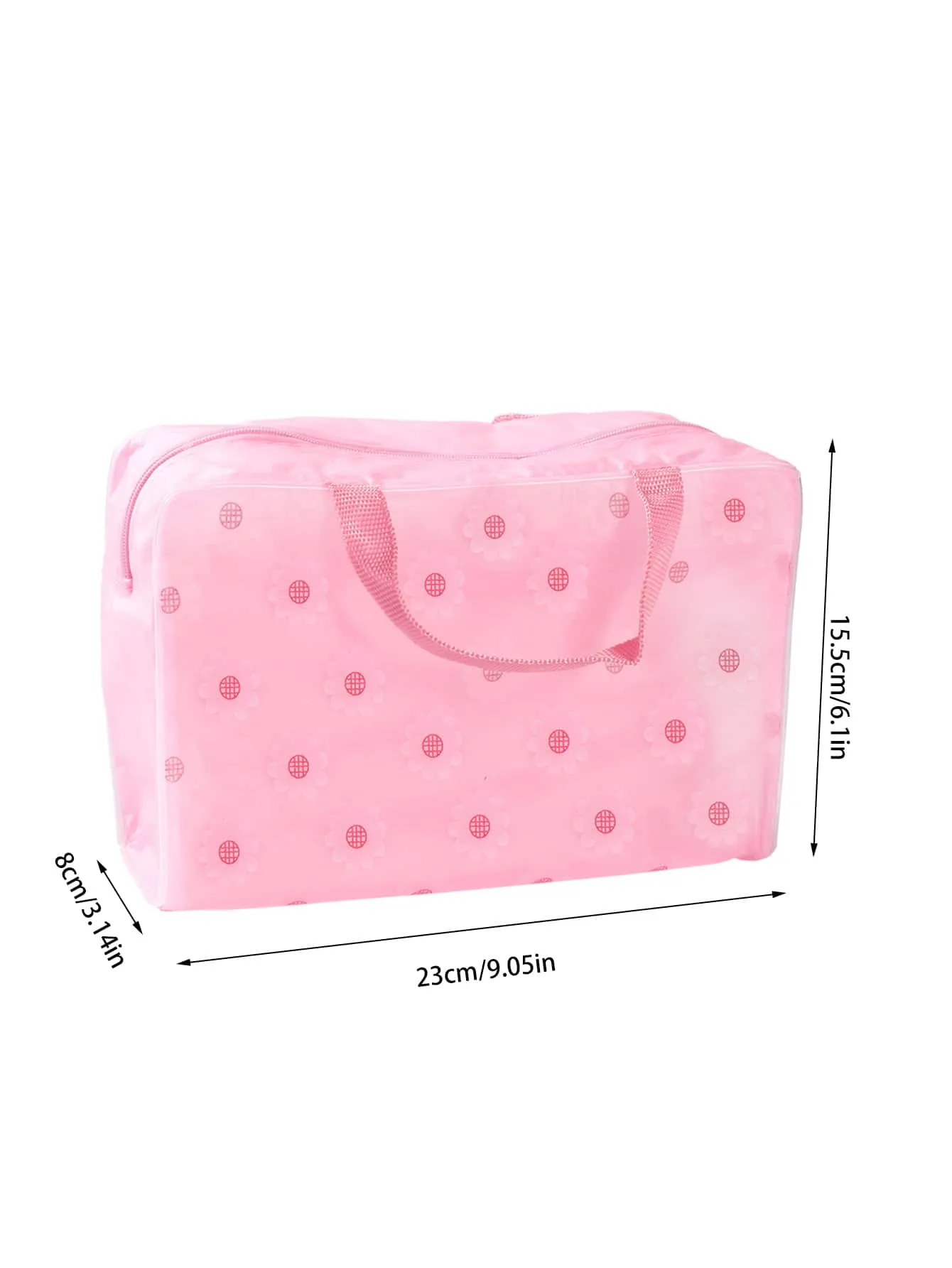 Pink Floral Print Waterproof Toiletry Travel Bag Cosmetic Organizer Toiletries