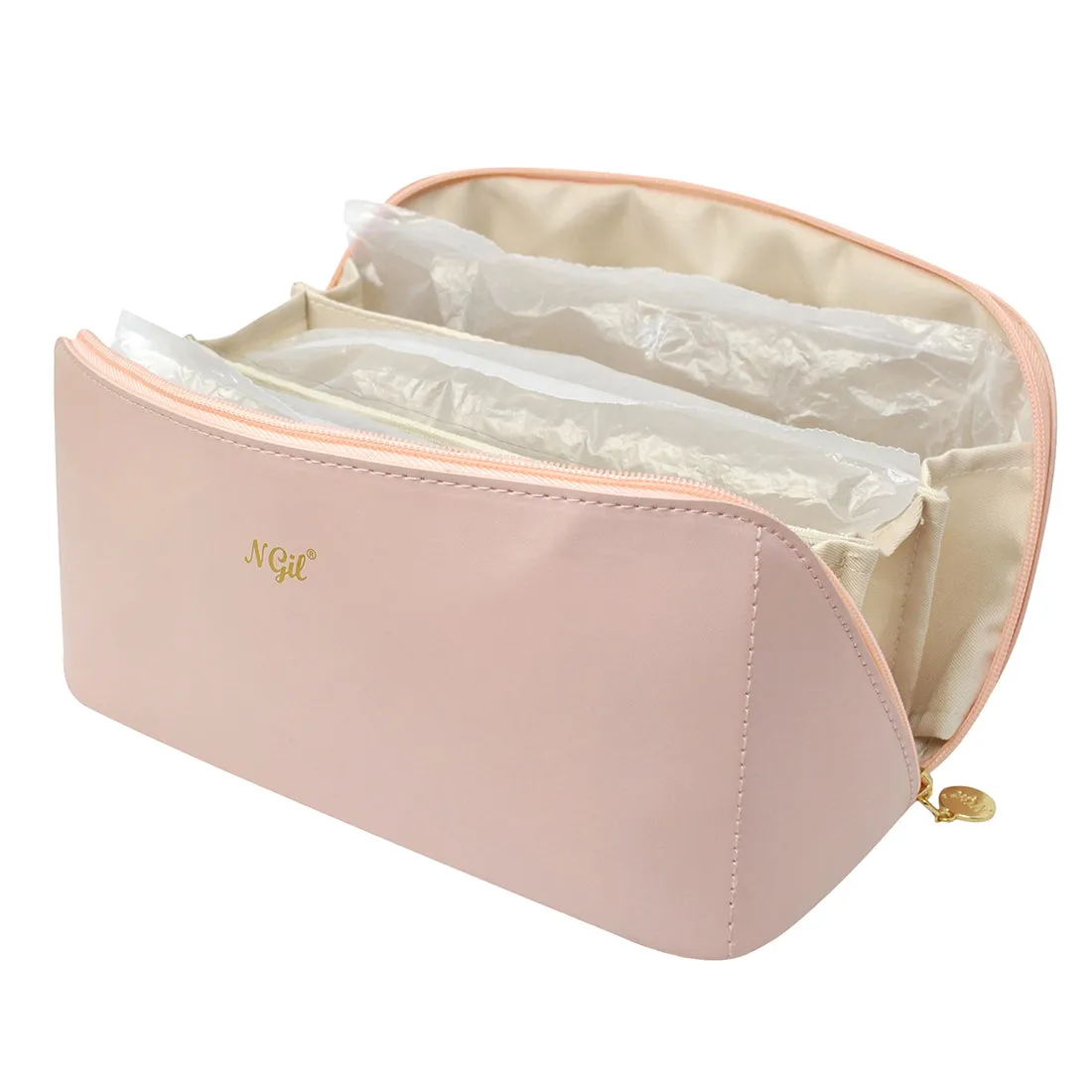 Pink NGIL Large Faux Leather Travel Toiletry