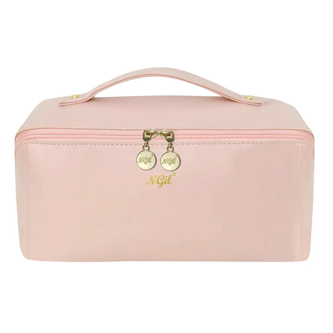 Pink NGIL Large Faux Leather Travel Toiletry