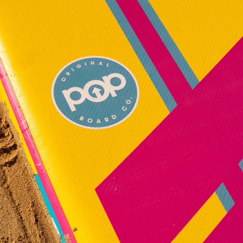 POP Board Co 11' Yacht Hopper Paddle Board Inflatable SUP - Turquoise/Pink/Yellow