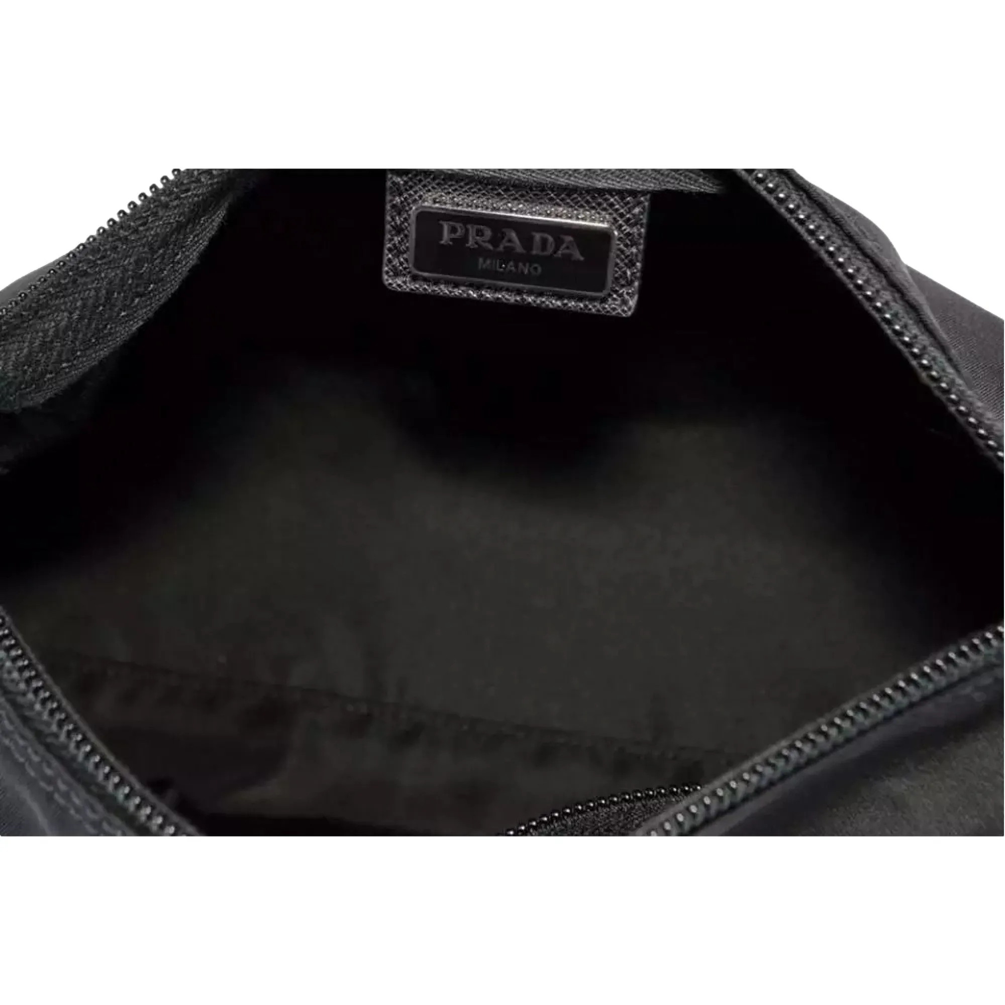 Prada Re-Nylon Necessaire Tessuto Nylon Nero Black Large Pouch Clutch Bag