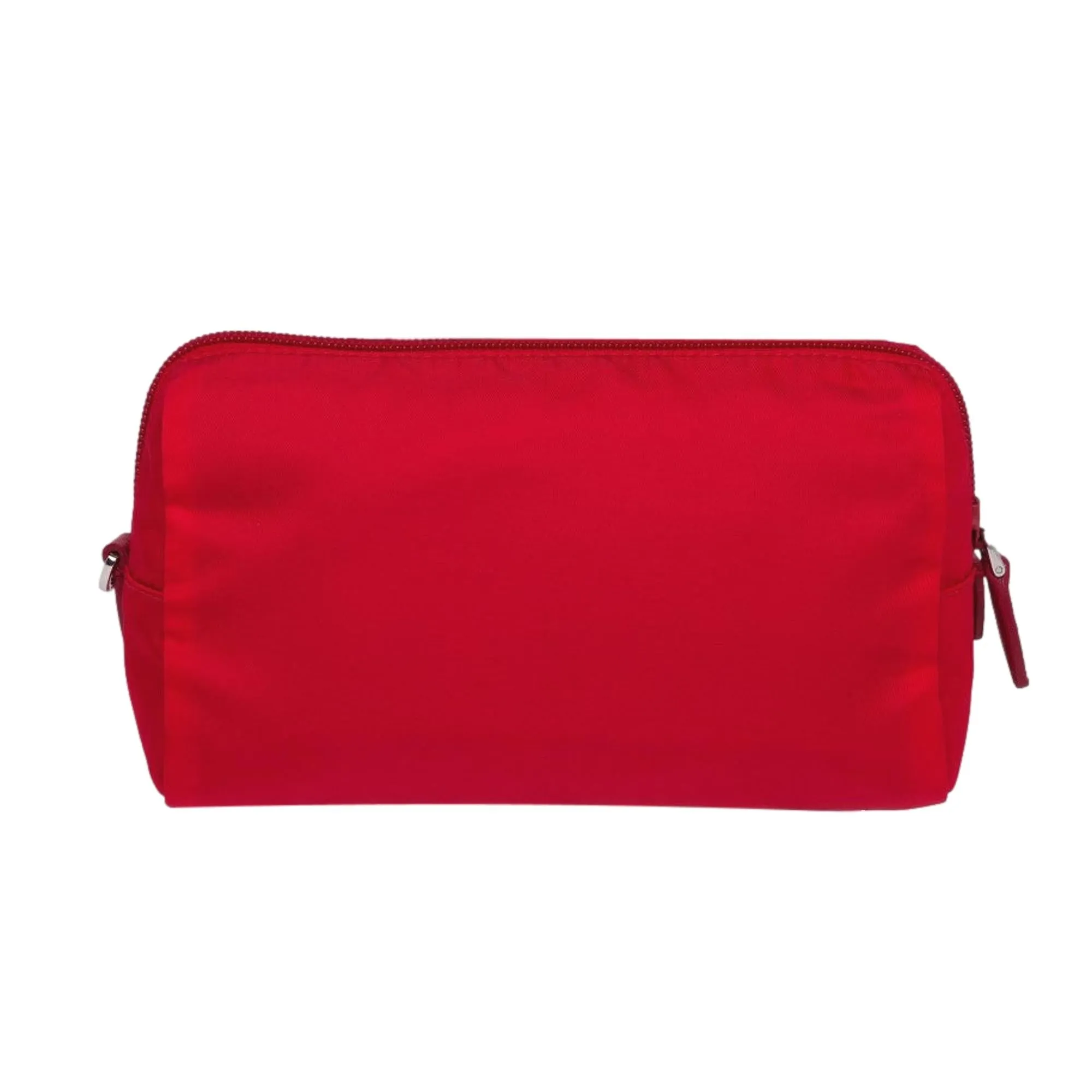 Prada Tessuto Rosso Red Nylon Large Costmetic Case Clutch Bag