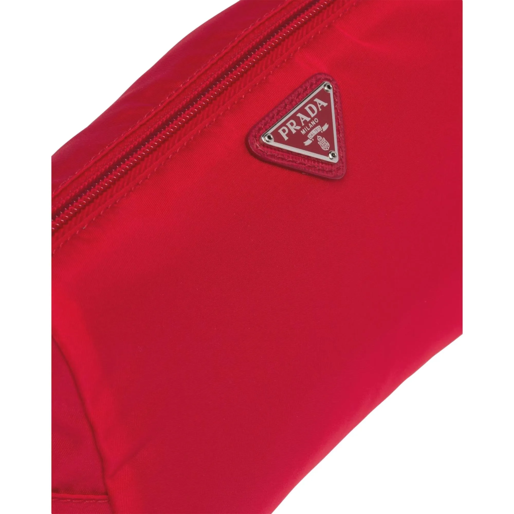 Prada Tessuto Rosso Red Nylon Large Costmetic Case Clutch Bag