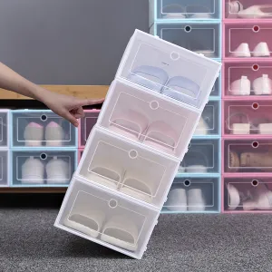 premium 2Pcs Shoes Organizer Drawer Type Large Capacity Plastic Storage Cabinet Container for Cloakroom