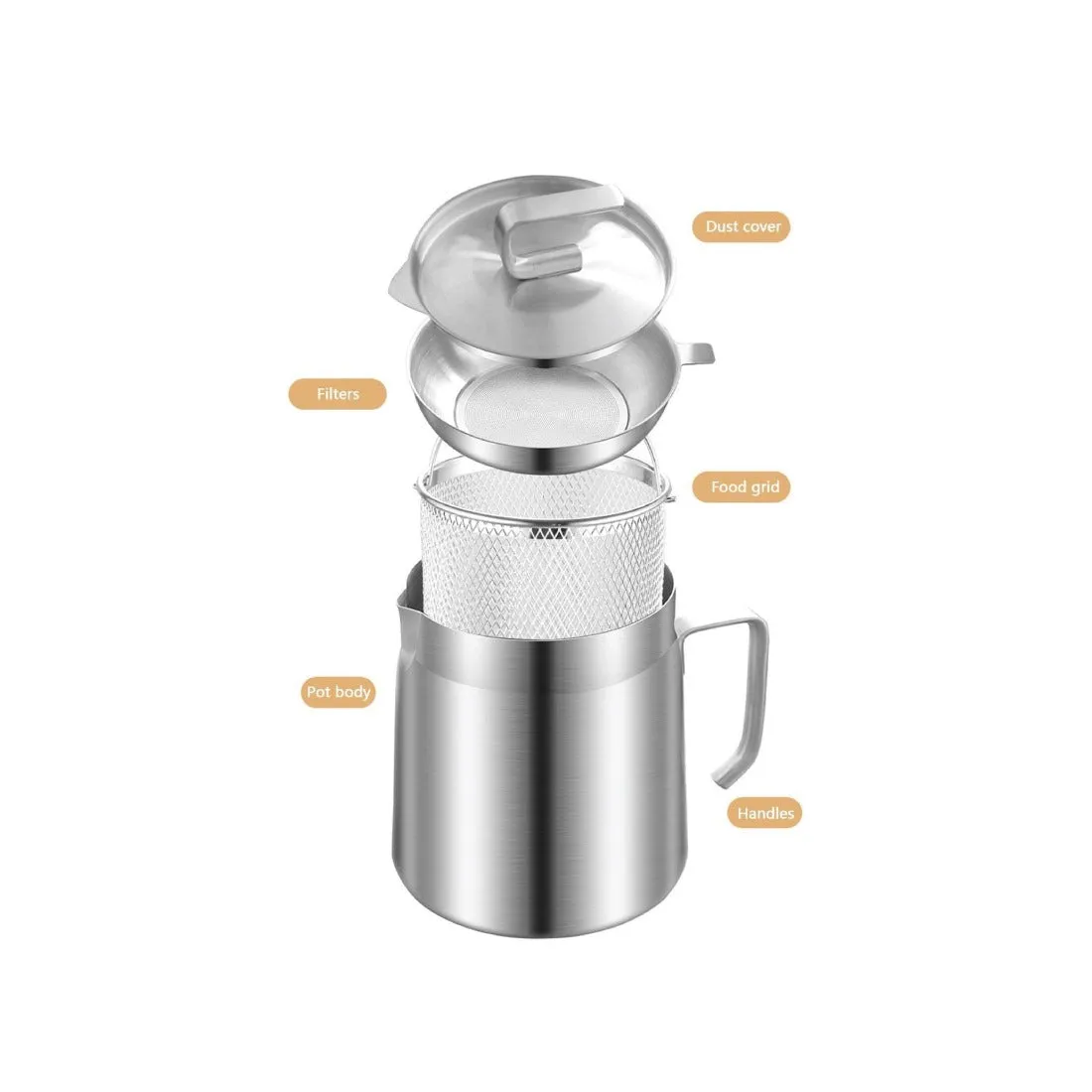 Stainless Steel Fryer Pot with Strainer