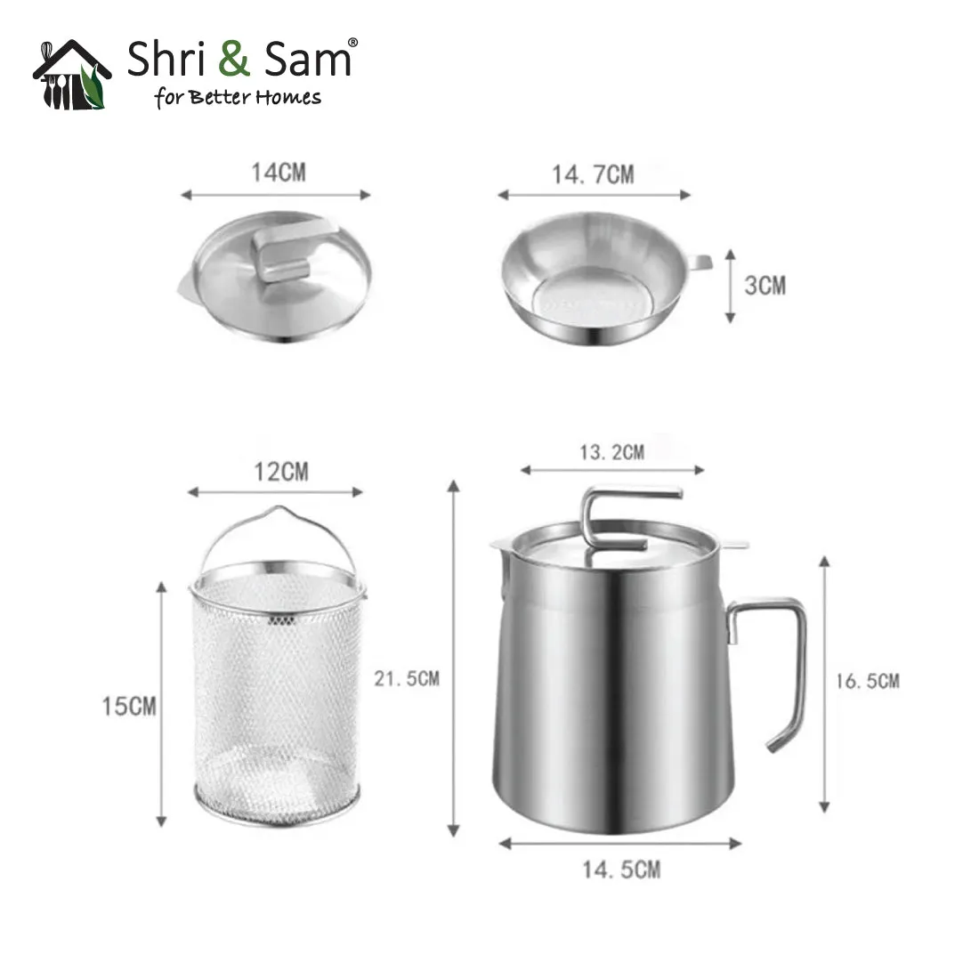 Stainless Steel Fryer Pot with Strainer