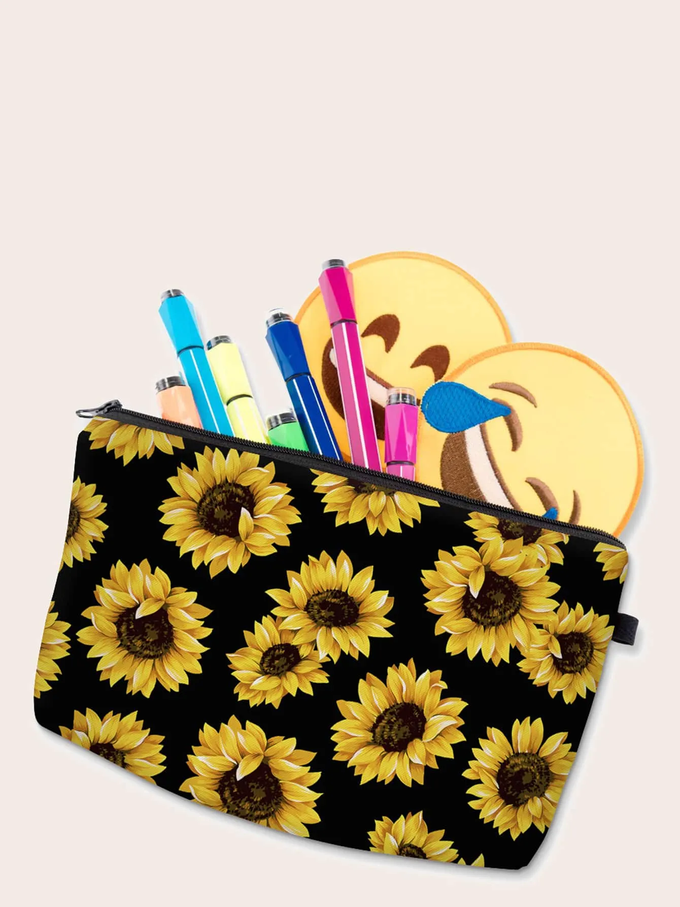 Sunflower Bloom Makeup Bag Cosmetic Organizer Toiletries Bag Makeup Organizer