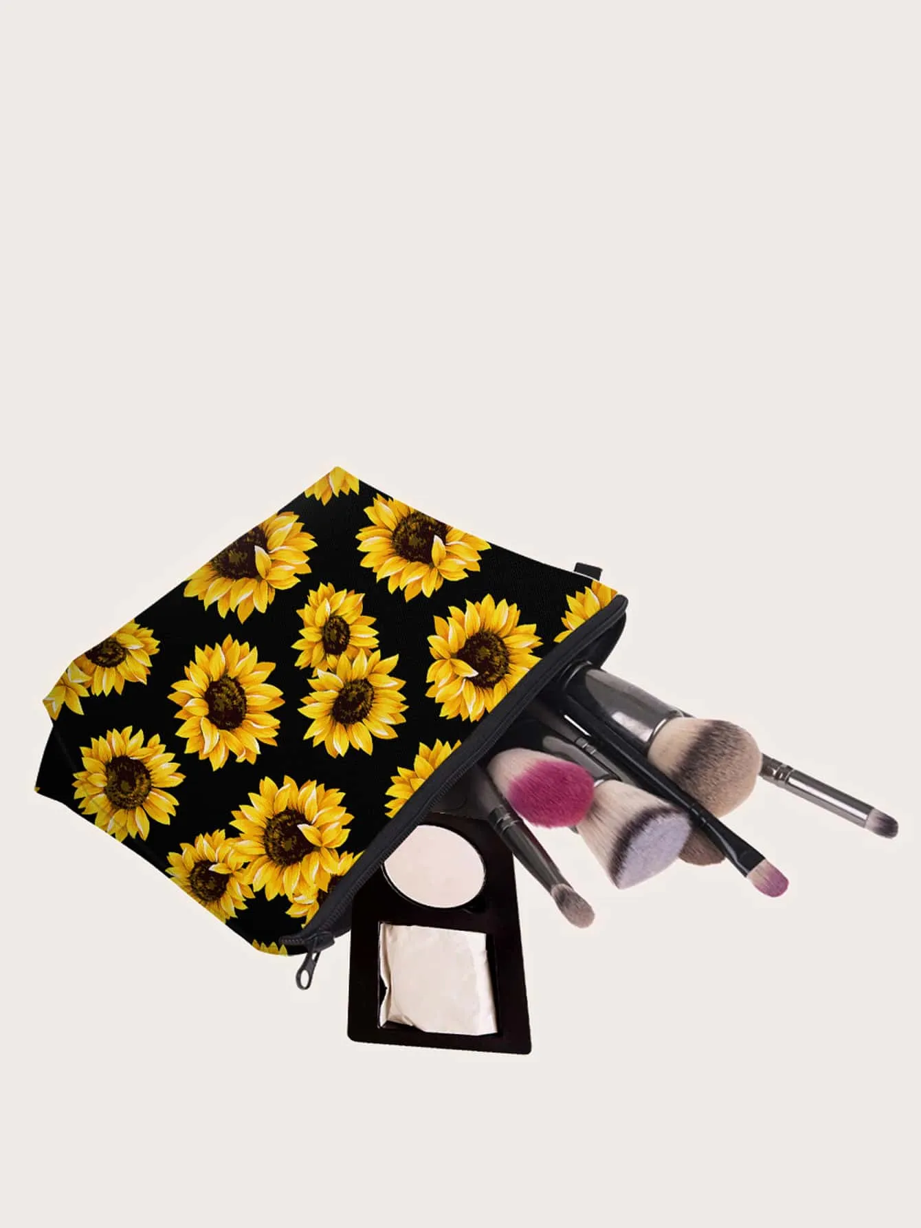 Sunflower Bloom Makeup Bag Cosmetic Organizer Toiletries Bag Makeup Organizer