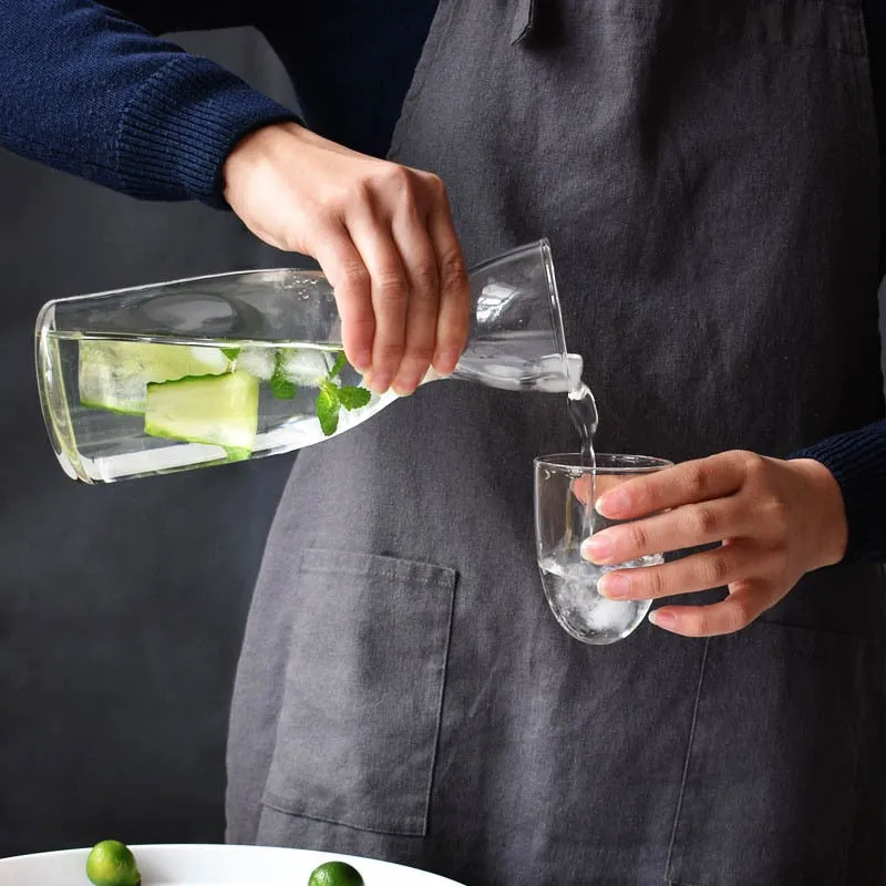 Transparent Glass Cup Creative Glass Heat-Resistant Cold Water Jug