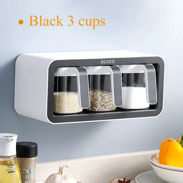 Wall Mount Multiple Grids Seasoning Organizer